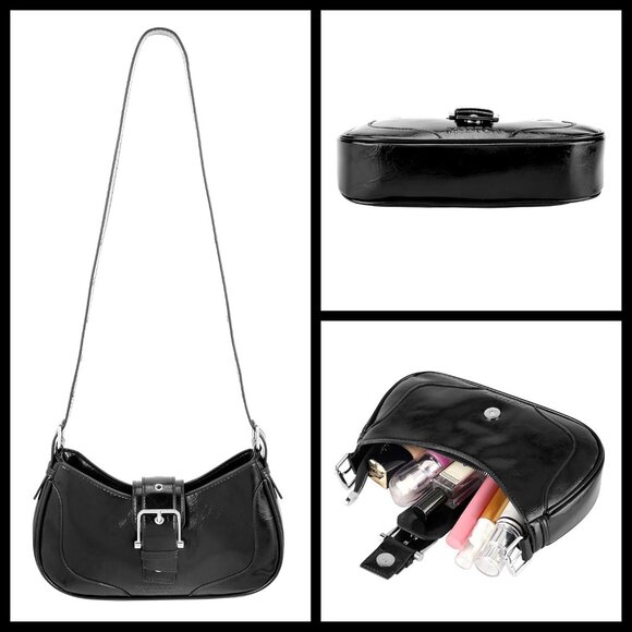 Elegant Vegan Leather Shoulder Bag: Compact & Stylish with Y2K Studded Details - Picture 9 of 9